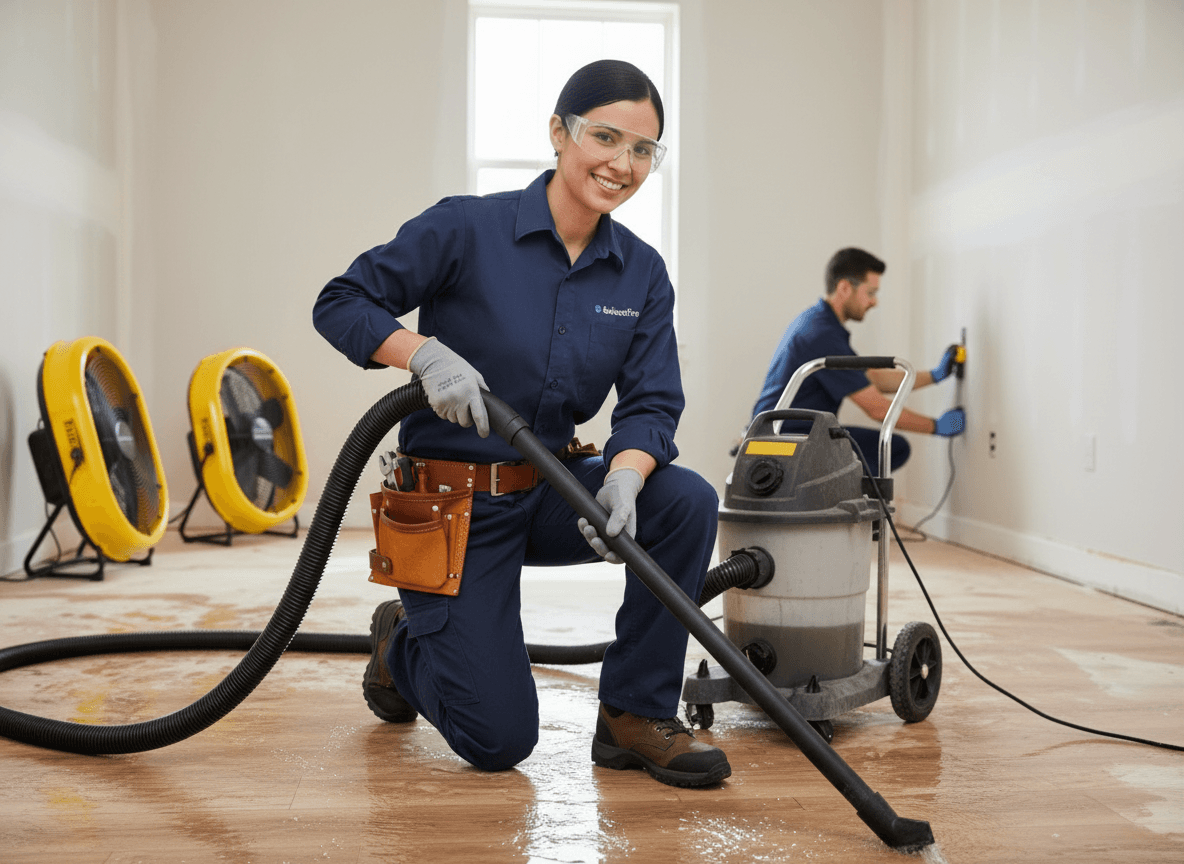 Restoration technician at work